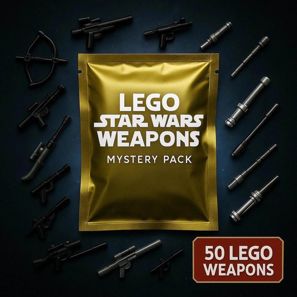 LEGO Star Wars Weapons Mystery Pack 50 Blasters Sabers Rifles Accessories Lot